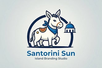 do santorini greece mascot logo design with unlimited revision
