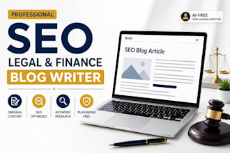 write SEO optimized legal and finance blog articles
