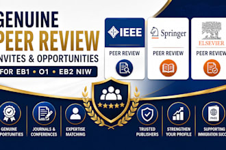 get genuine elsevier springer ieee peer review invite for eb1 o1 eb2 niw judging