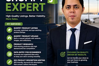 shopify product listing and researcher