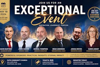 do exceptional event flyer design, postcard or church flyer