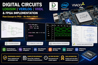 design digital circuits in logisim, verilog, vhdl and fpga