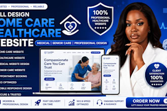 design home care, healthcare, medical, senior care website in wix wordpress