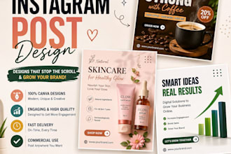design 3 viral instagram posts using canva