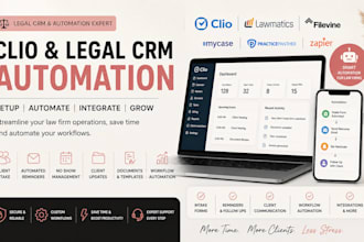 setup clio, lawmatics ,filevine CRM and law firm automation clio grow manage
