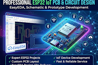 design esp32 iot pcb, circuit, and easyeda projects