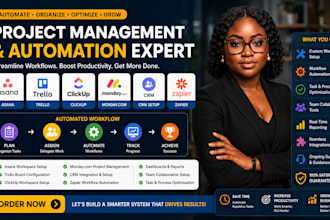 setup asana trello clickup monday crm project management zapier automation