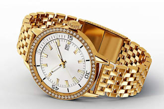 design hyper 3d realistic wristwatch cad models printing watch animation, render