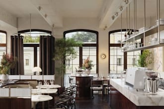 design stunning restaurant interior, cafe plan, coffee shop layout,dinning setup