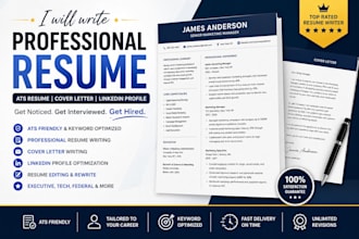 write a professional ats resume, CV, cover letter and linkedin