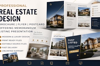 design modern real estate brochure, property flyer, offering memorandum