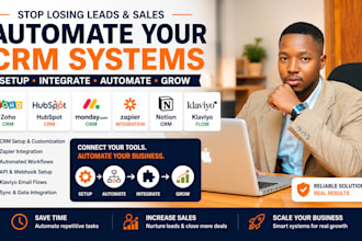 setup zoho CRM hubspot monday com CRM zapier integration notion CRM klaviyo flow