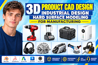 3d product cad design industrial design hard surface modeling for manufacturing