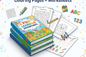 design kids activity book and coloring pages for children
