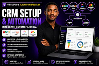 zoho hubspot CRM clickup monday com CRM zapier integration make com automation