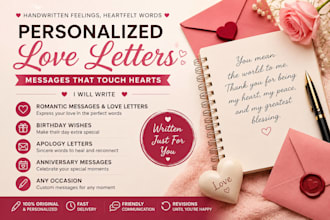 write personalized love messages, letters and special wishes