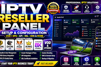create reseller panel for lion ott, dion4k, fox, king, strong 8k vod and others