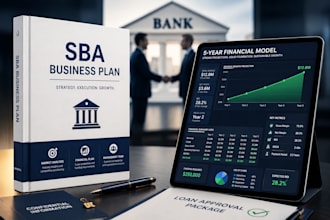 write professional sba business plan and financial model for your bank loan, sba
