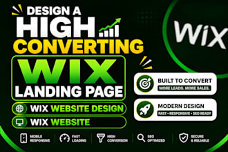 design a high converting wix landing page, wix website design, wix website