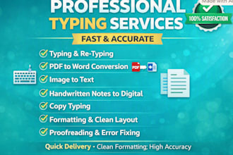 do fast typing PDF to word and handwritten to digital documents