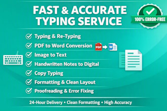 do fast typing PDF to word handwritten to typed documents