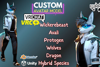 design custom 3d clothing vrchat outfit prop vr accessories for avatar, vseeface