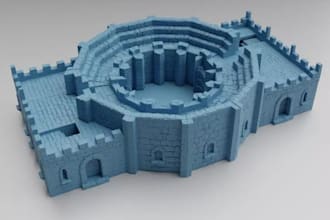 photo to tabletop terrain stl, modular terrain model for fdm 3d printer, dnd toy