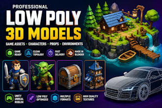 model 3d low poly game ready assets characters props and environments
