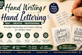 provide neat hand written notes, documents and professional writing