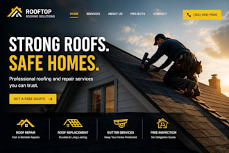 design wix roofing website roofing contractor roof repair service website