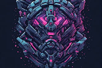 create an impressive futuristic cyberpunk logo