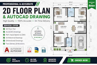 create professional 2d autocad floor plans
