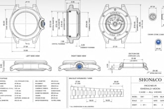 create professional watch cad design and technical drawings for manufacturing