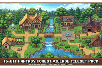 draw 2d top down rpg maker tilesets 16bit godot game maps pixel art asset props