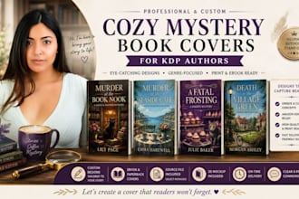 design eye catching cozy mystery book covers for KDP authors
