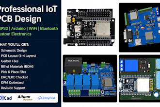 design iot pcb, esp32, arduino, wifi, bluetooth circuit and pcb layout