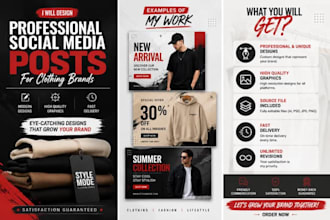 designer professional social media posts and clothing ads
