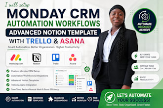 setup monday crm automation workflows advance notion template with trello asana
