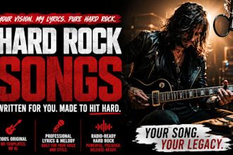 write a hard rock song with electric guitar for a male rock singer