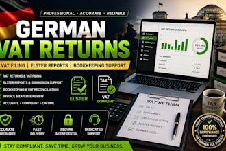 handle german vat returns, vat filing, elster reports and bookkeeping support