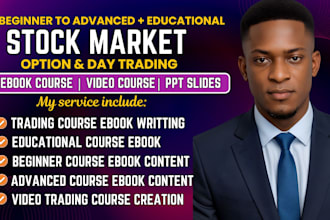 create stock market option day trading course content, ebook and video course