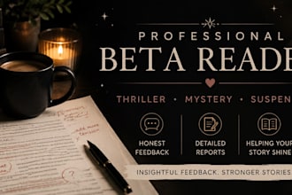 beta read your thriller, mystery or suspense novel