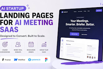 design ai saas landing pages for meeting apps to increase free trial signups