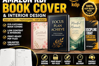 design amazon KDP book cover, interior and low content book