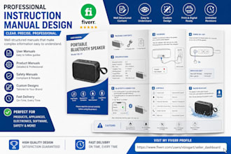 do a superb drawing, instruction manual guide , technical line drawing
