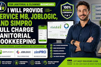 provide servicem8, joblogic, and simpro full charge bookkeeping