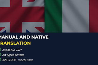 translate between italian and english with proofreading