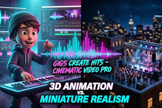 cinematic viral ai song 3d pixar animation generated miniature music art lyrics
