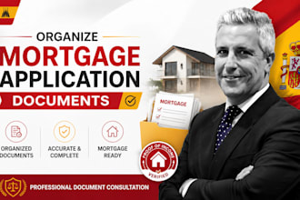 organize mortgage application documents and proof of income paperwork