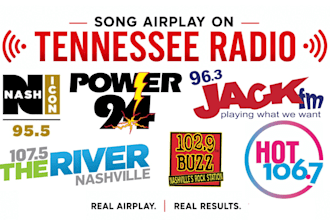 airplay your song and promote it on tennessee radio